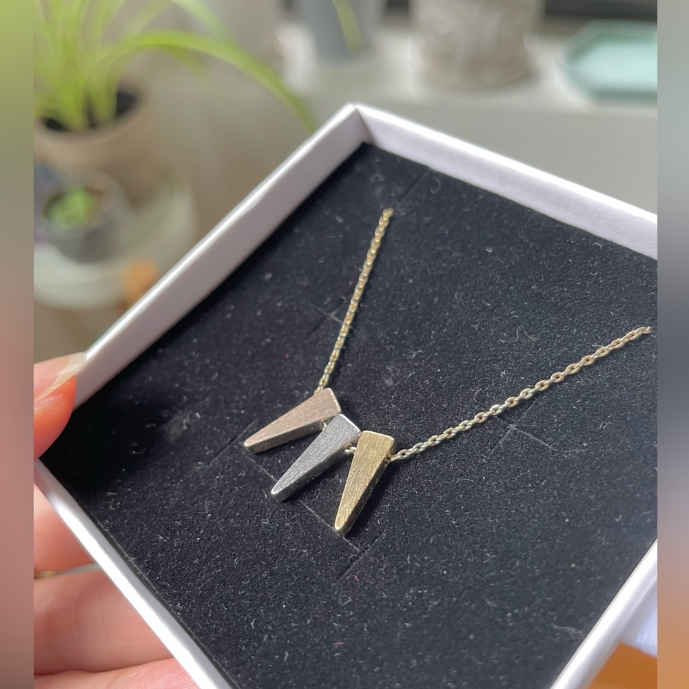 Tricolor Triangle Pendant Necklace accessories